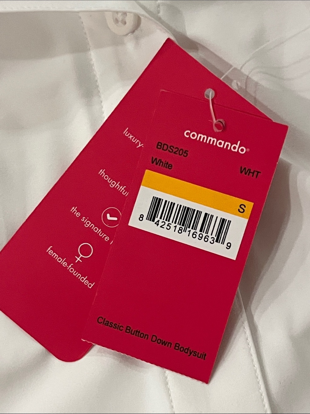 NWT Commando “Type A” Classic Button Down Bodysuit in White - Picture 8 of 10